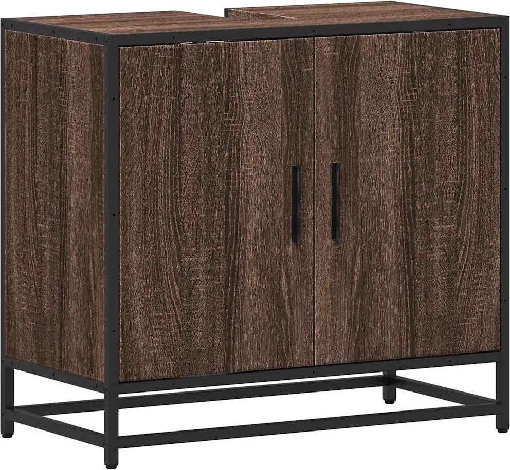 vidaXL Dulap pentru chiuvetă de baie stejar maro 65x33x60 cm lemn