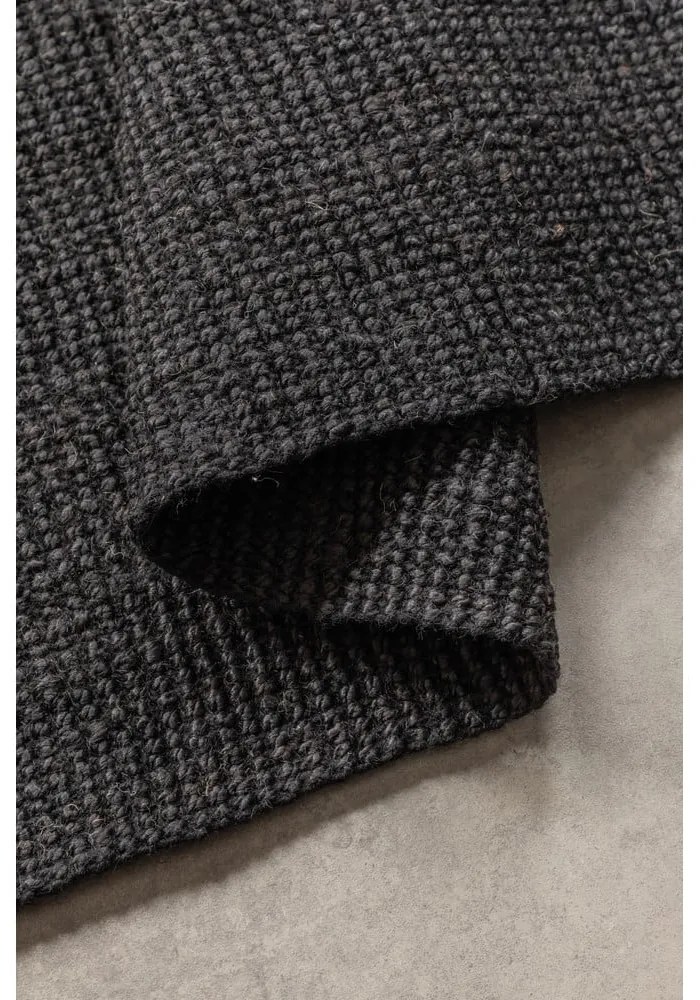 Covor negru din iută 60x90 cm Bouclé – Hanse Home