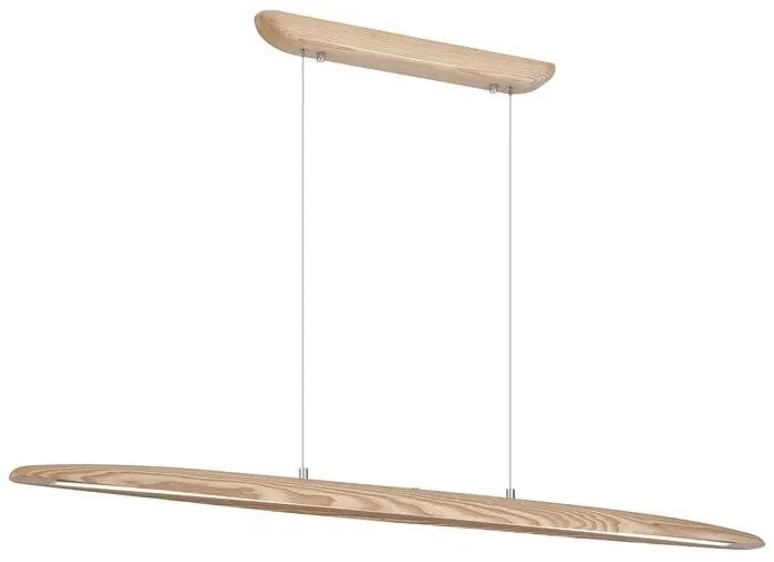 Lustra LED suspendata stil liniar Kenzie lemn