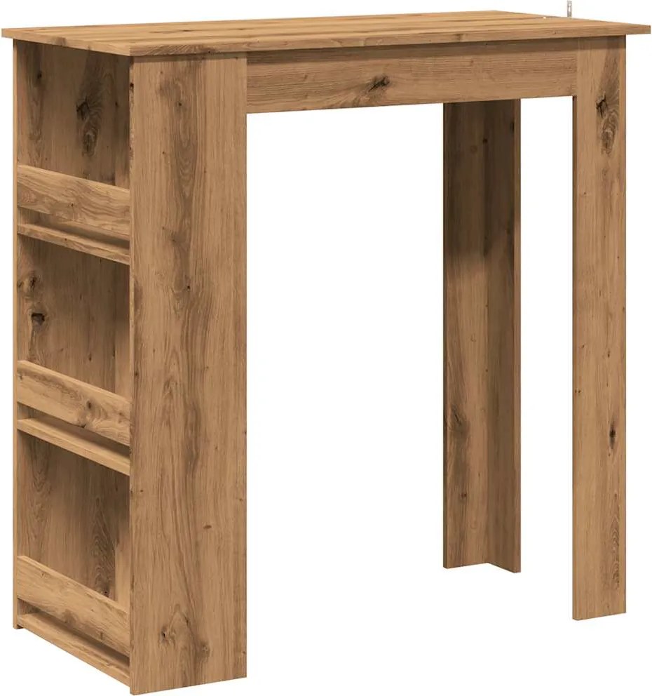 vidaXL Masă bar cu raft de depozitare Stejar artizanal 102x50x103,5 cm
