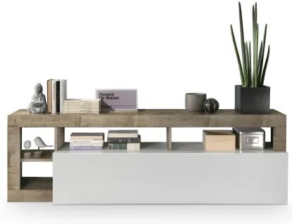 Comodă TV LENOR alb/maro