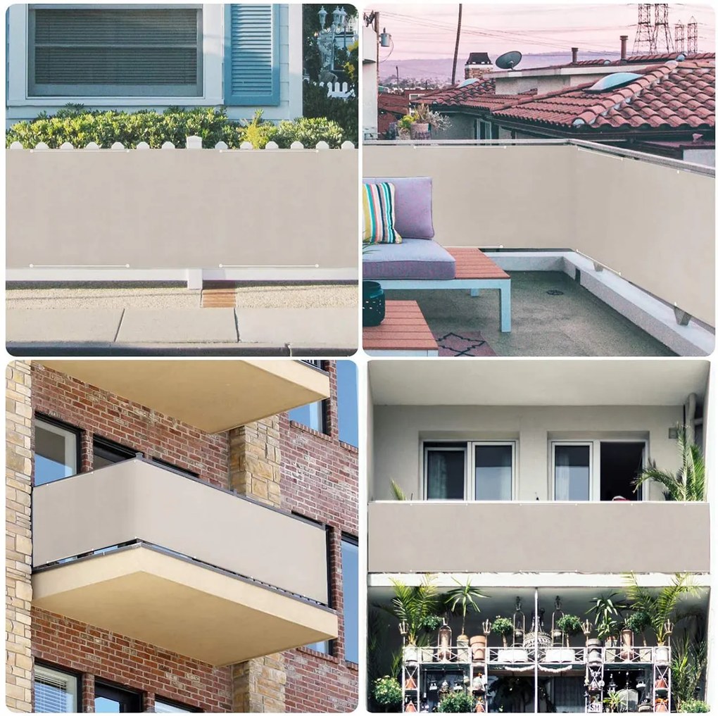 Paravan protectie balcon Crem 075 x 3 m