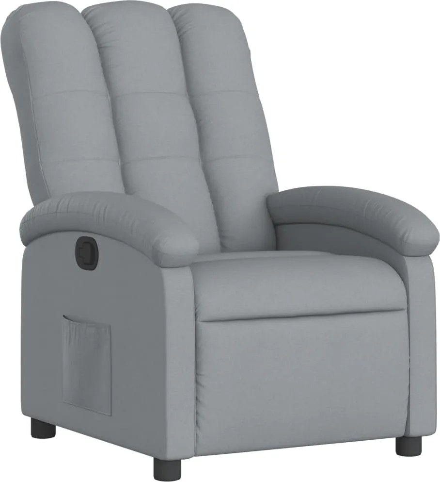 vidaXL Fotoliu rabatabil gri deschis, material textil