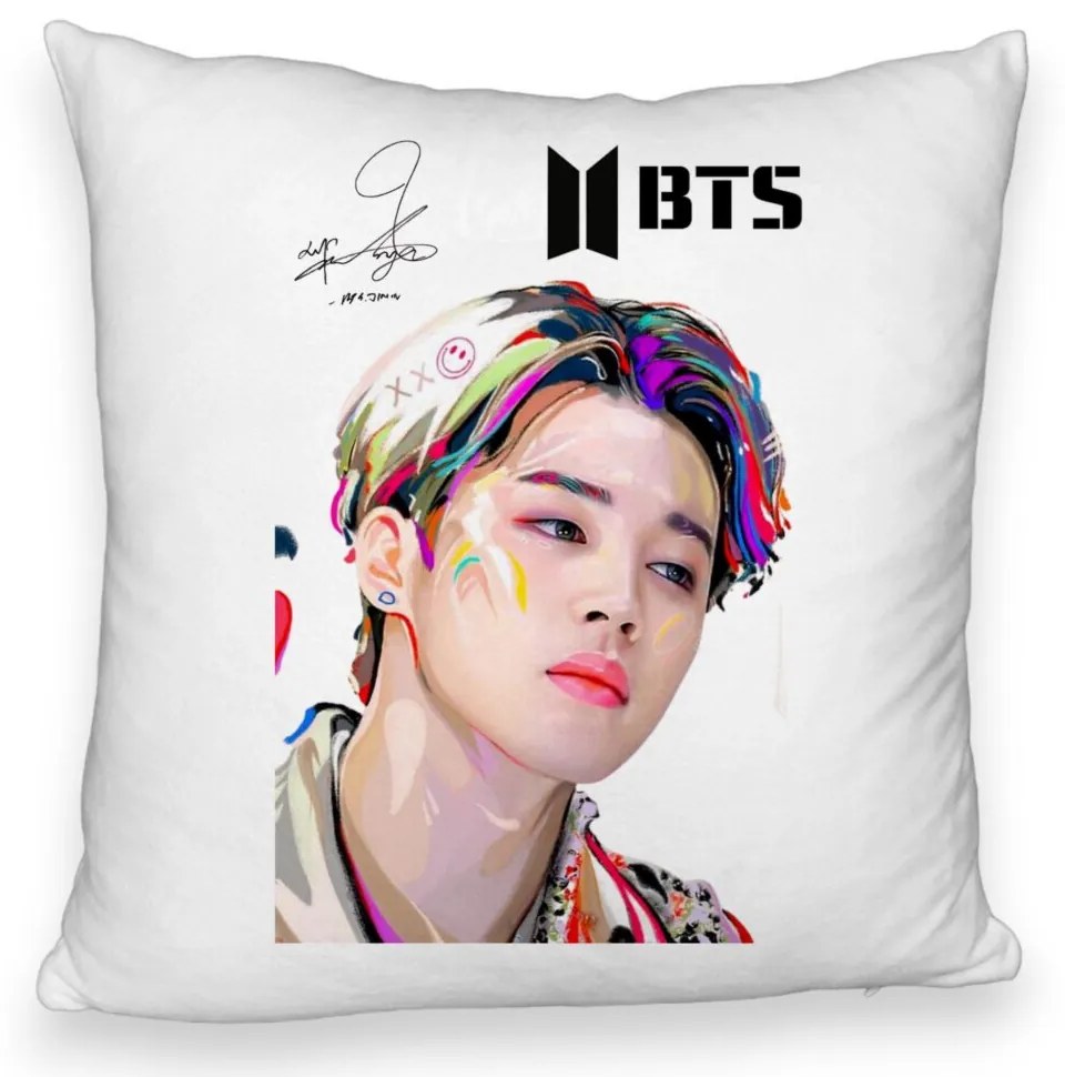 Perna Decorativa Fluffy BTS Jimin, 40x40 cm, Husa Detasabila, Burduf