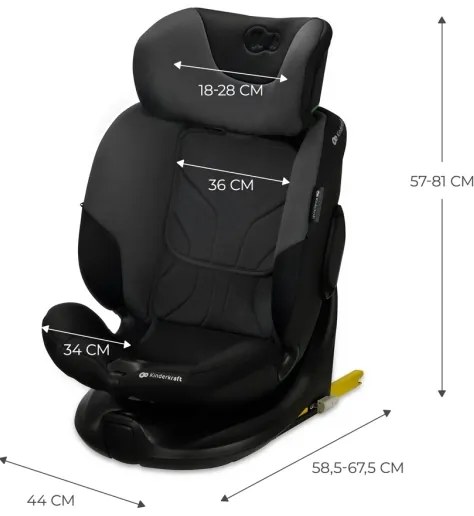 KINDERKRAFT SELECT - Scaun auto I-FIX (40-150 cm) negru grafit