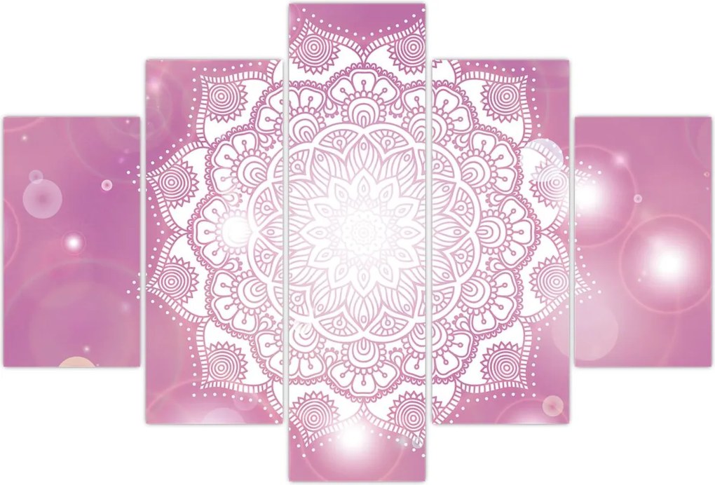 Tablou - Mandala pe fundal roz (150x105 cm)