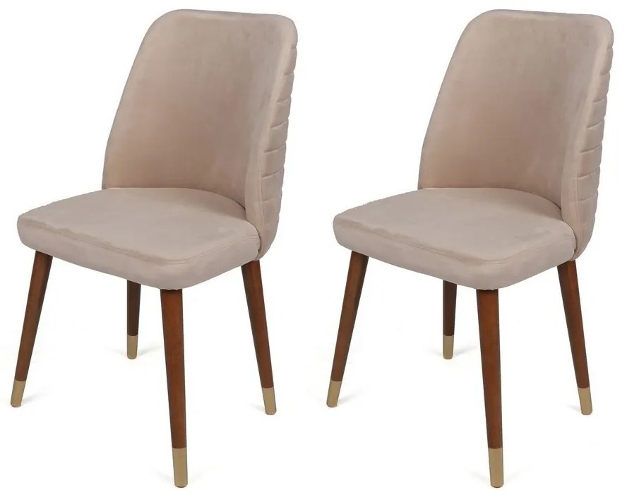 Set de scaune de sufragerie Hugo Cream and Walnut,2 bucăți