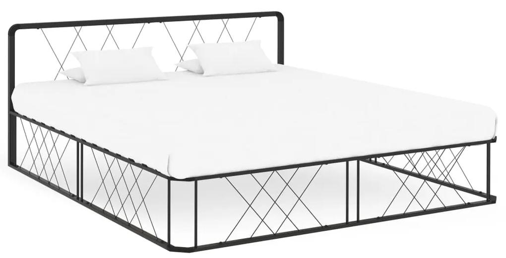 284593 vidaXL Cadru de pat, negru, 200 x 200 cm, metal