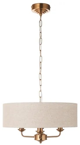 Lustră pe lanț Endon 110723 HIGHCLERE 3xE14/40W/230V bej/alamă