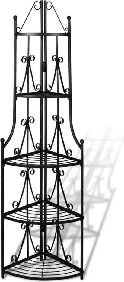 vidaXL Suport plante, Negru