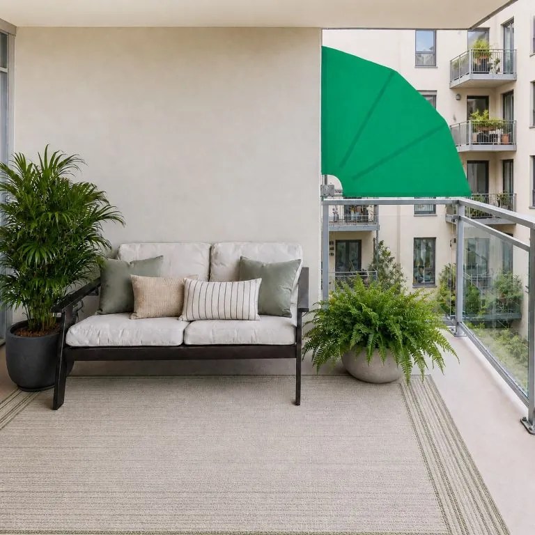 STILISTA Paravan de balcon, 140 x 140 cm, verde