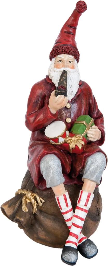 Figurina Mos Craciun rosu polirasina 9x11x22 cm