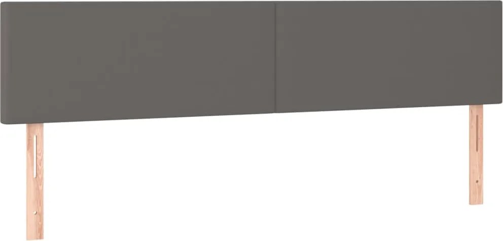vidaXL Tăblii de pat, gri, 200x5x78/88 cm, piele ecologică