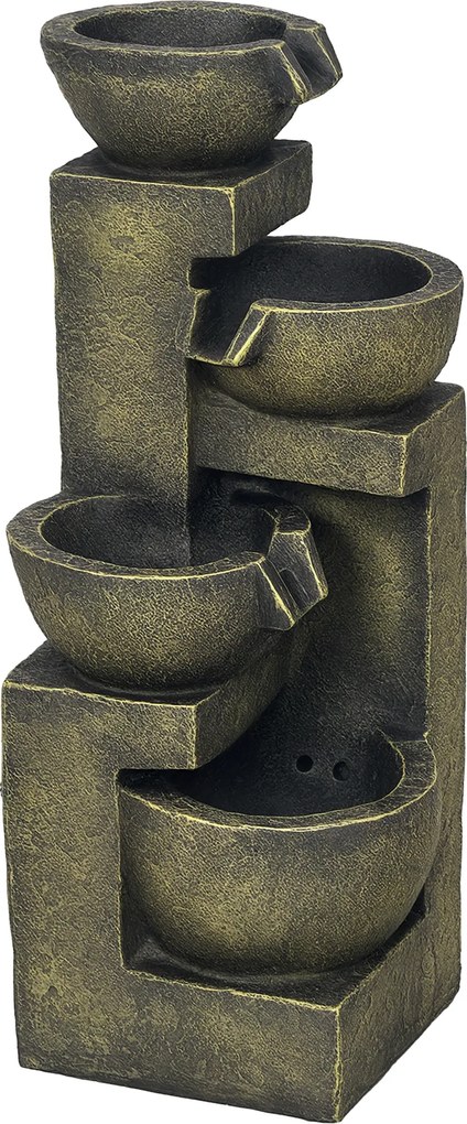 Outsunny Fântână de grădină, fântână de apă, viteză reglabilă, 25 x 24 x 60 cm, Negru | Aosom Romania