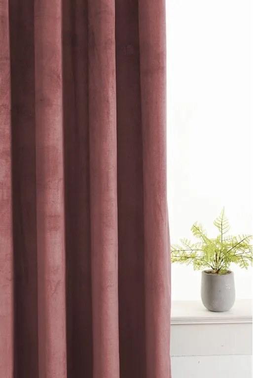 Draperie opaca ELVIO VELVET 140x250 cm, roz prafuit Agatat: Rejansa