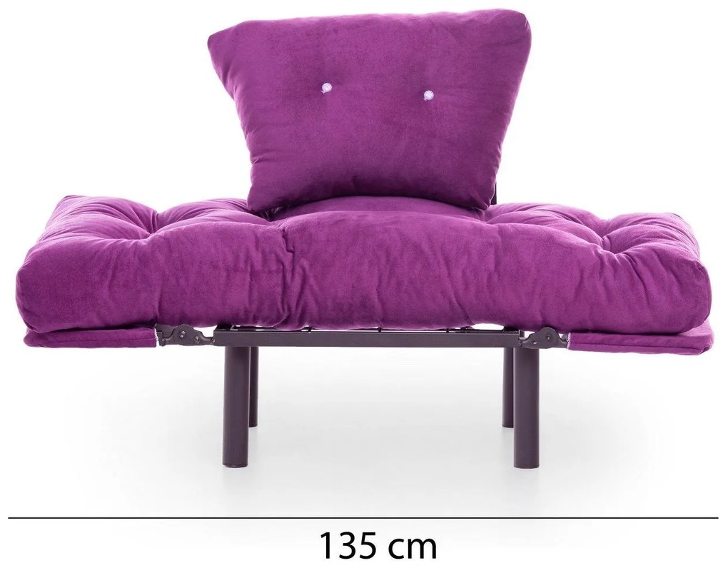 Fotoliu Extensibil Mocca, Violet, 95 x 70 x 85 cm