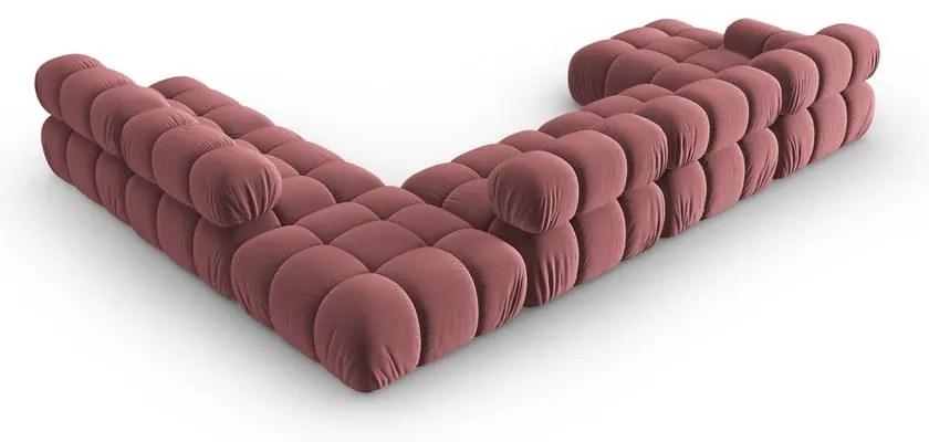 Canapea roz cu tapițerie din catifea 379 cm Bellis – Micadoni Home