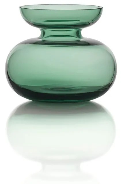 Vază verde din sticlă lucrată manual (înălțime 9 cm) Inu – Zone