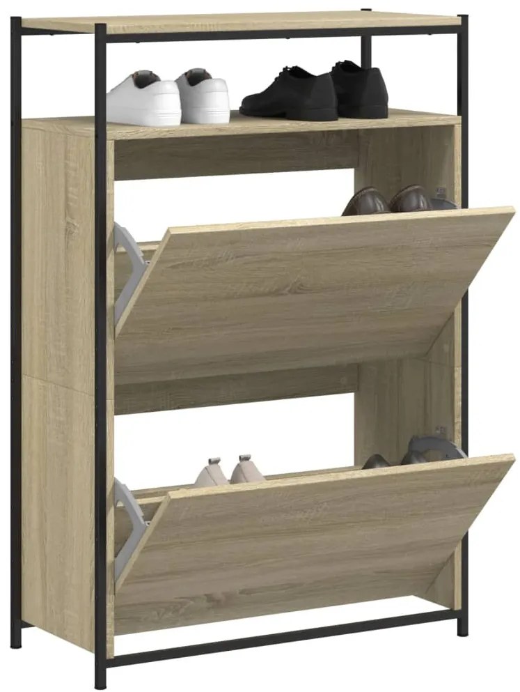vidaXL Pantofar, stejar sonoma, 75x34x112 cm, lemn compozit
