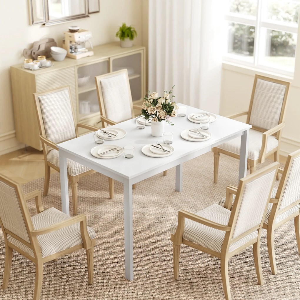 HOMCOM Masă de Sufragerie Extensibilă 80-120 cm pentru 4-6 Persoane, Masă Economisitoare de Spațiu cu Extensie Glisantă, Natural | Aosom Romania