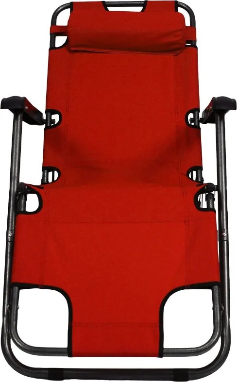Sezlong Muhler C2078 1005235, 153 x 60 x 78 cm, Pana la 100 kg, Pliabil, Rosu
