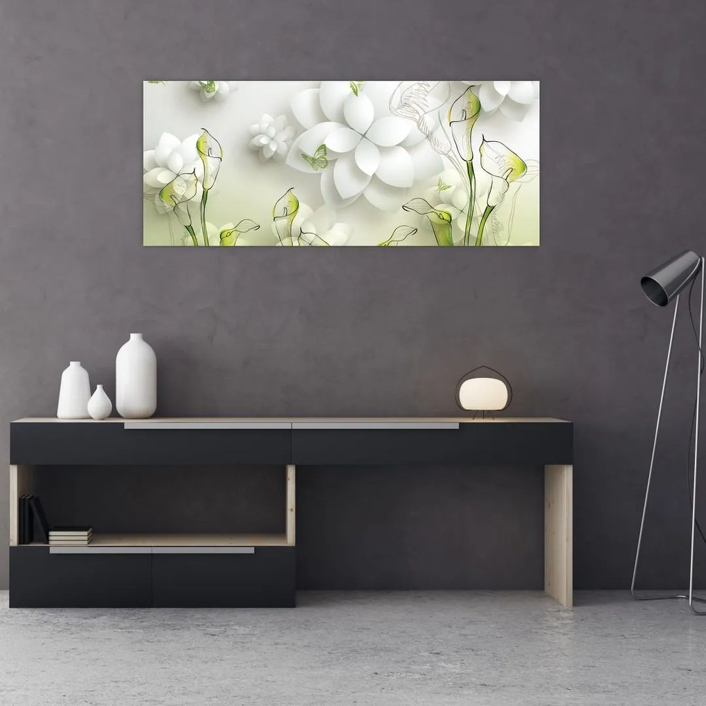 Tablou cu flori (120x50 cm)