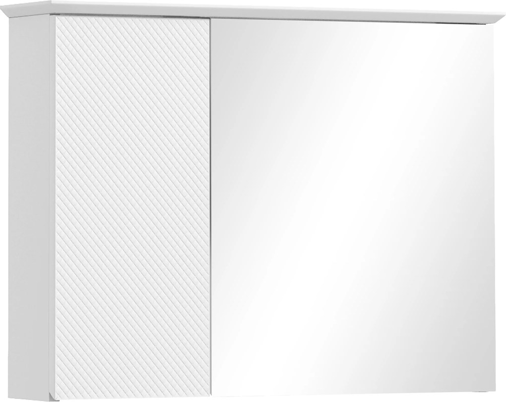 HOMCOM Dulap cu Oglindă și Rafturi Reglabile pe 3 Nivele, Oglindă de Perete din Sticlă și Lemn, 65x15x49 cm, Alb | Aosom Romania