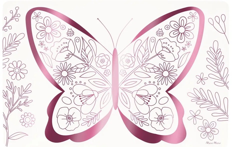 Suporturi pentru farfurii 8 buc. din hârtie 28x42.5 cm Butterflies &amp; Flowers – Meri Meri