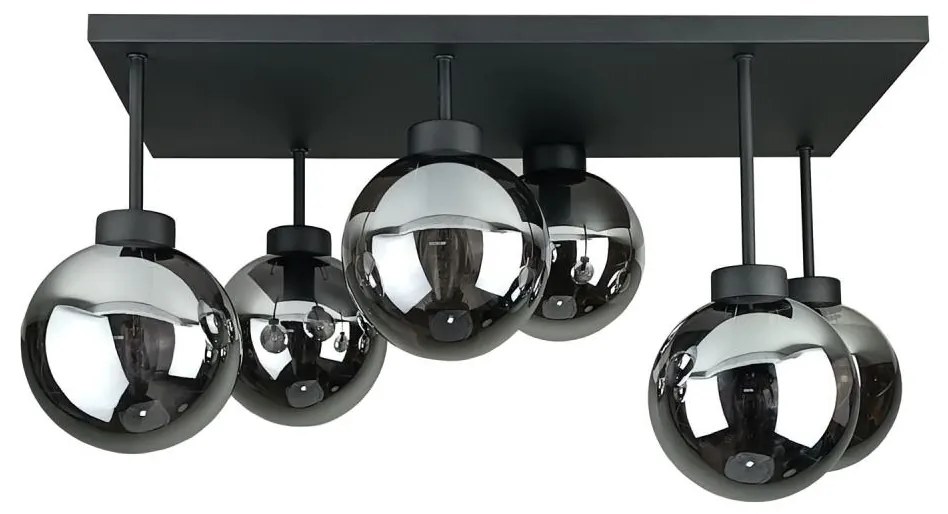 Lustră aplicată DEA 6xE14/60W/230V negru/negru fumuriu