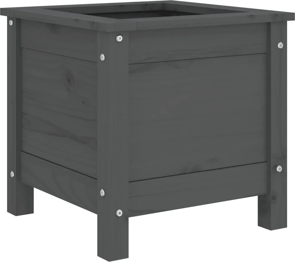 vidaXL Jardinieră de grădină, gri, 40x40x39 cm, lemn masiv pin