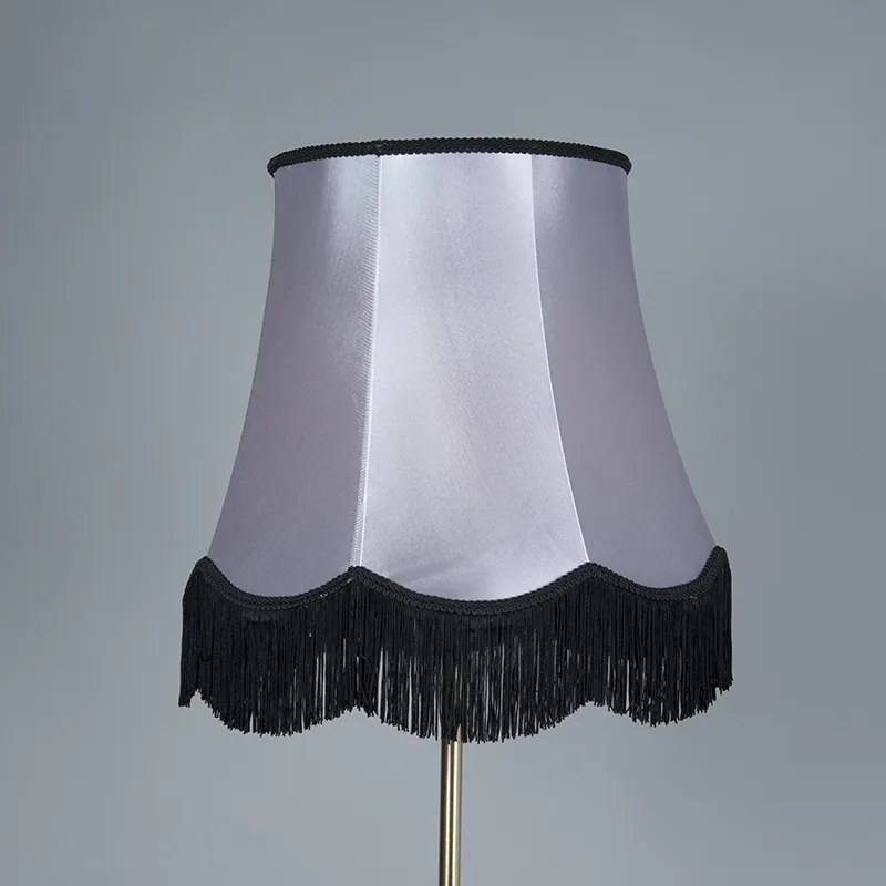 Lampă de podea din alamă cu abajur Granny negru-gri 45 cm - Kaso