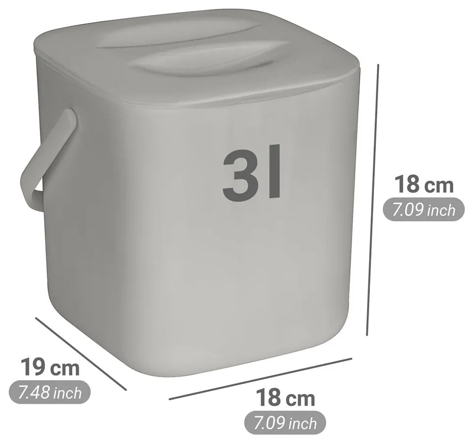 Recipient pentru deșeuri compostabile gri deschis 3 l Conny – Wenko