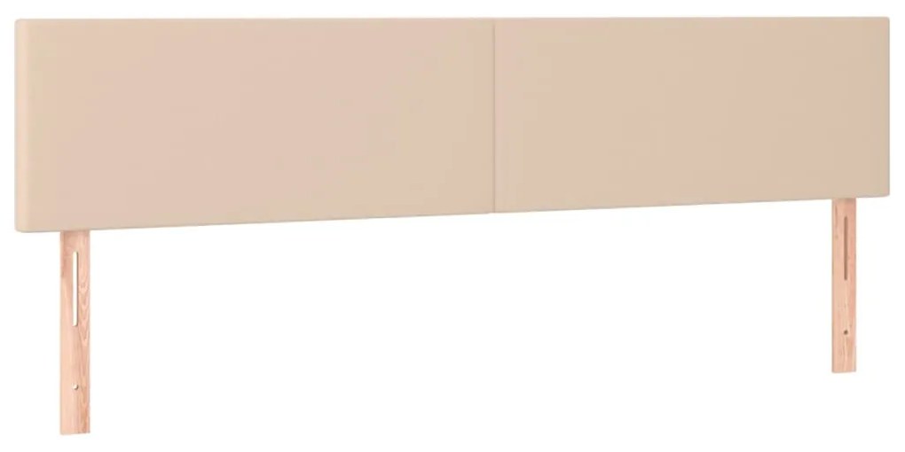 Pat continental cu saltea, cappuccino, 200x200 cm, piele eco Cappuccino, 200 x 200 cm, Design simplu
