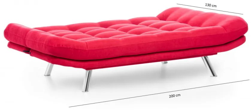 Canapea Extensibilă cu 3 Locuri Misa Sofabed, Rosu