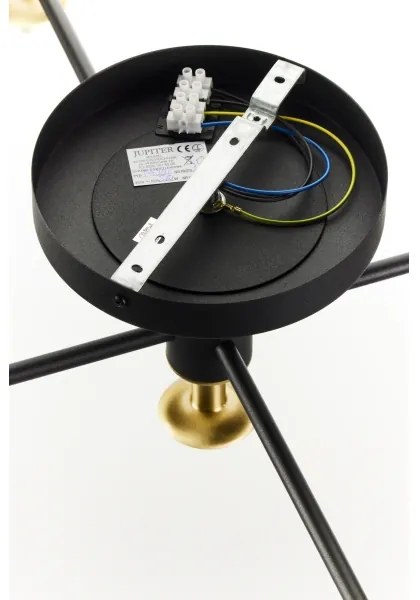 Lustră aplicată Jupiter 2035 FIGARO 5xG9/10W/230V negru/auriu/bej/transparent