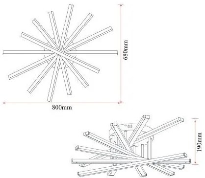 Lustră LED cu 7 surse de iluminare, 125W, cu telecomandă – Design clasic, alb
