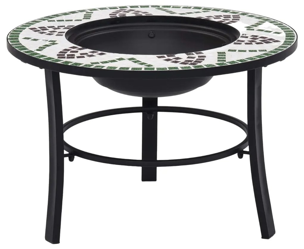 46722 vidaXL Vatră de foc cu mozaic, verde, 68 cm, ceramică