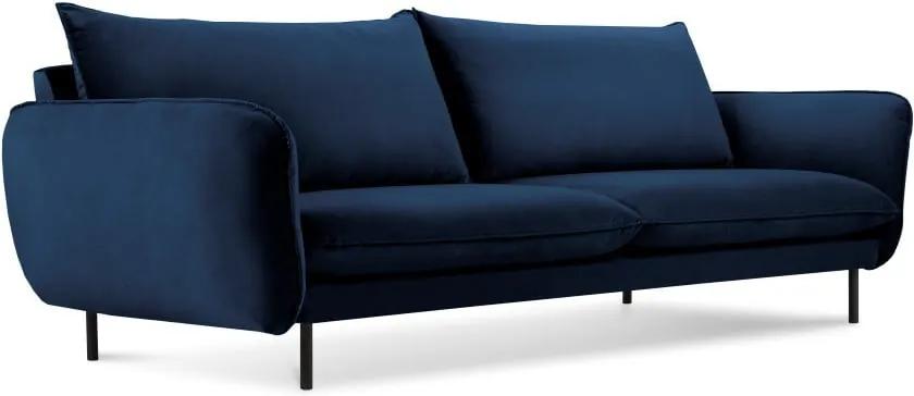 Canapea țesătură catifea Cosmopolitan Design Vienna, 230 cm, albastru