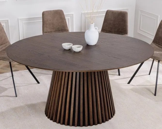 Masa rotunda Valhalla Wood 120cm, stejar inchis