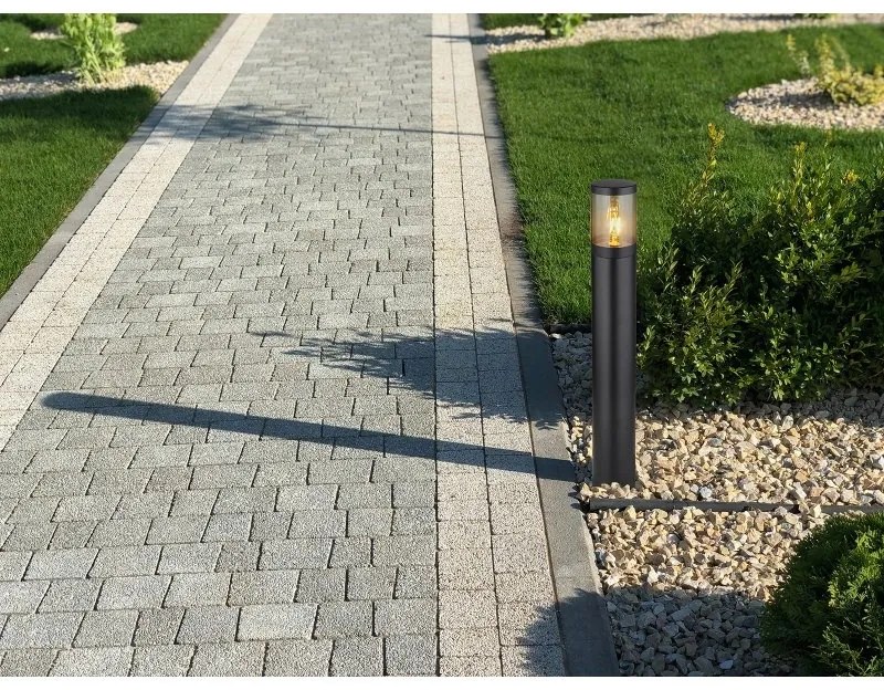 Stalp mediu pentru exterior design modern IP44 Xeloo negru, fumuriu
