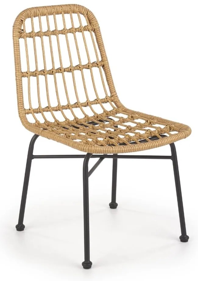 Scaun de gradina Hilda, lemn natural / negru