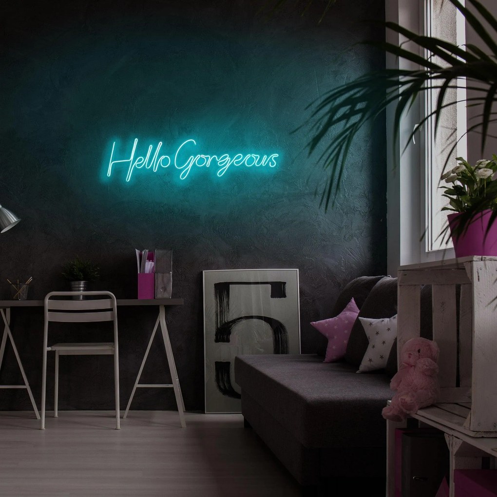 Aplica de Perete Neon Hello Gorgeous, 75 x 18 cm