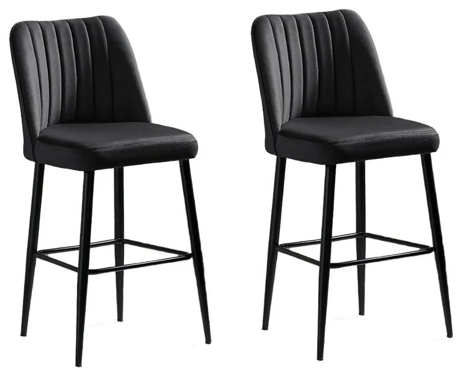 Set de scaune de bar Vento Black and Black, 2 buc., 2 buc.