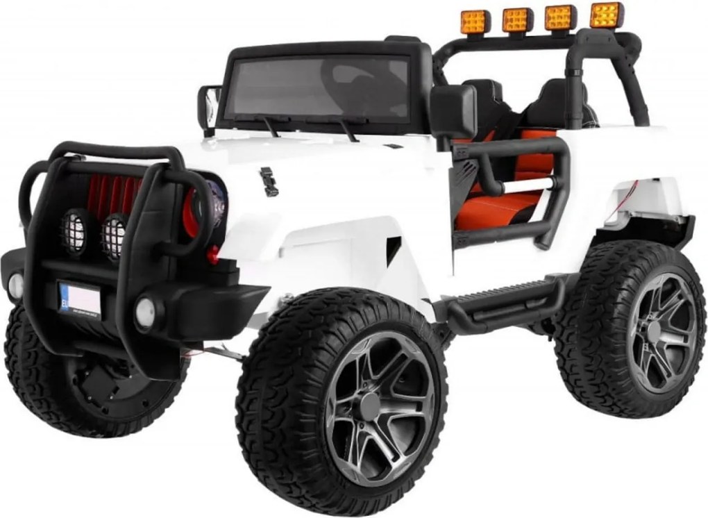 Masinuta Electrica cu acumulator pentru copii NOVOKIDS™ Jeep 4X4 PRO, 2 locuri, Max 40 kg, Roti din Cauciuc EVA, 3-10 ani , Husa ploaie si rucsac ,2