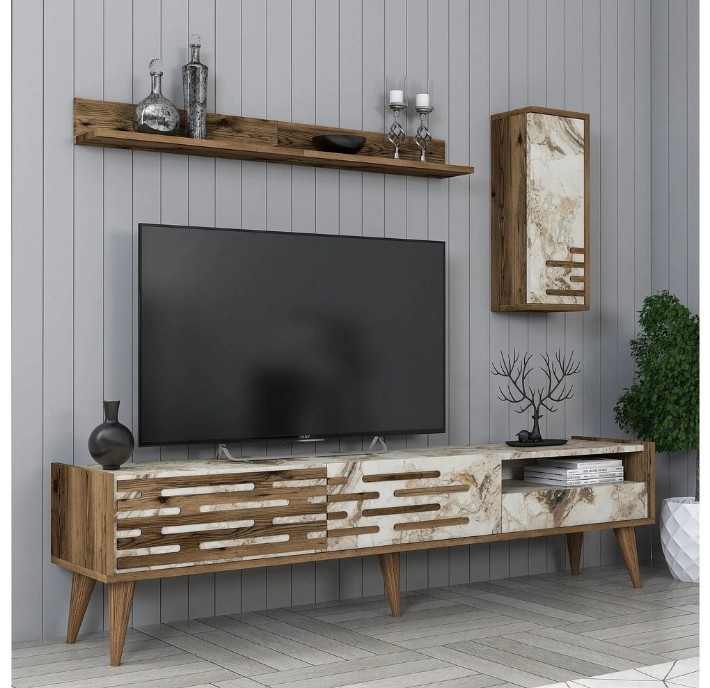 Mobilier living Tonase (Nuc + alb + marmură) . 1095658