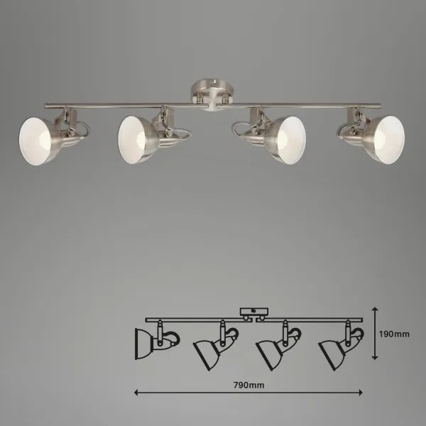 Briloner 2049-042 - Corp de iluminat cu spoturi 4xE14/40W/230V, argintiu