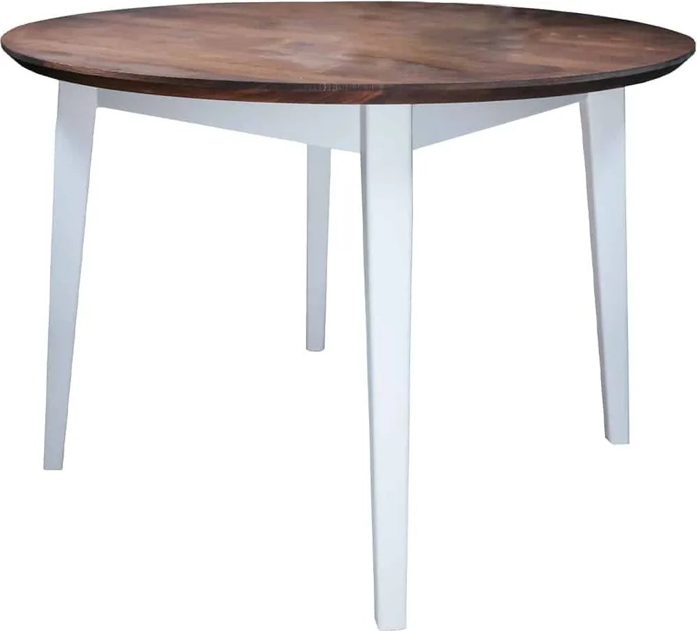 Masă lemn masiv alb Dining Rotundă Timeless 110x76 cm
