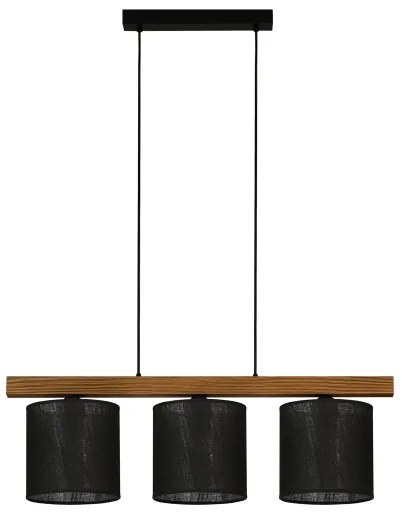 Lustră pe cablu Brilagi FOREST 3xE27/15W/230V pin/negru