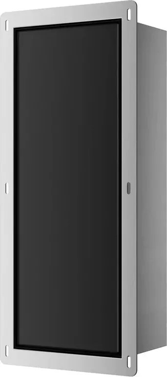 Raft incastrat pentru perie WC Balneo Wall Box S otel inoxidabil deschidere stanga finisaj negru 54 cm