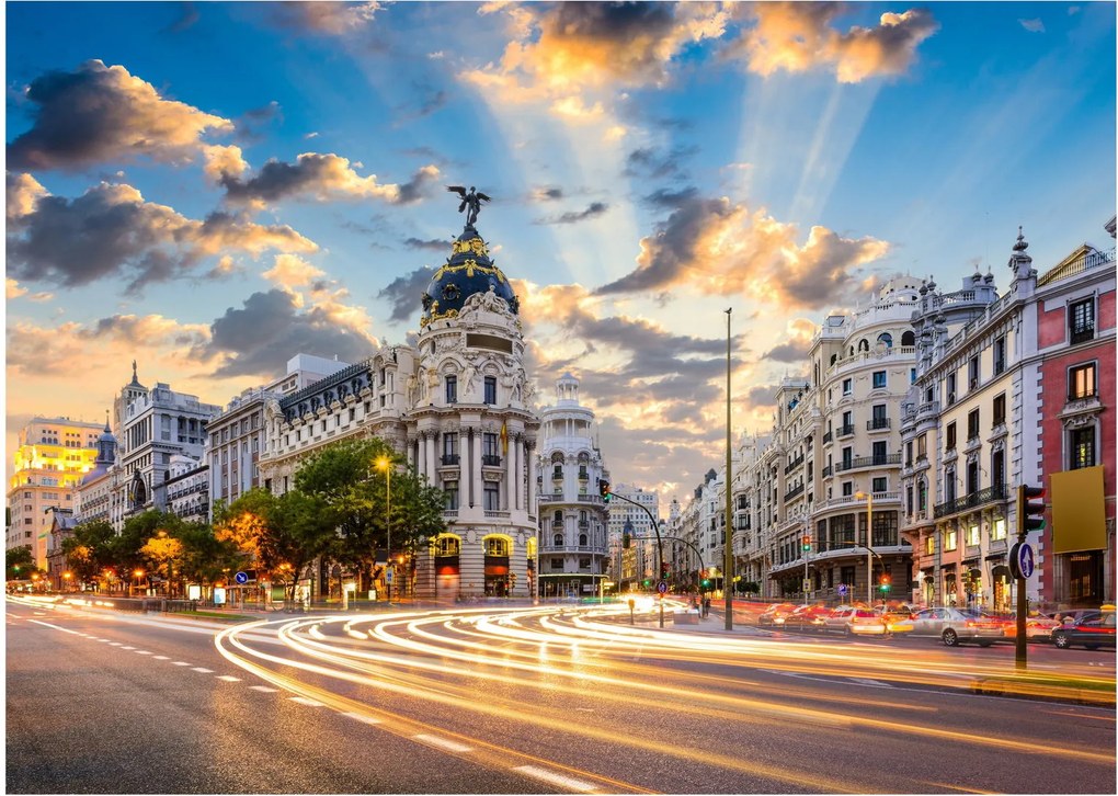 Tablou - Calle Gran Vía, Madrid, Spania (70x50 cm)